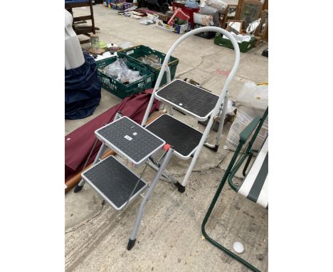 TWO SMALL 2 RUNG NON SLIP STEP LADDERS TO INCLUDE A HAILO ETC