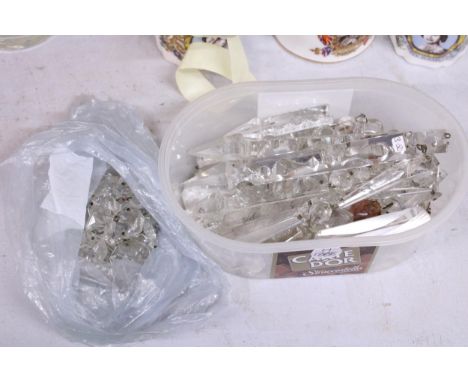 A QUANTITY OF CHANDELIER CRYSTAL DROPLETS