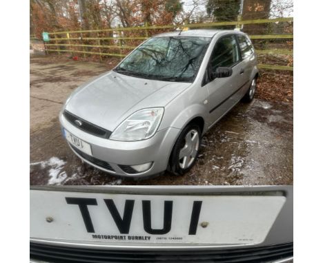 A CAR WITH PRIVATE REGISTRATION TVU 1 - THE CAR IS A 2005 FORD FIESTA ZETEC CLIMATE D, 1400 CC THREE DOOR DIESEL HATCHBACK.  