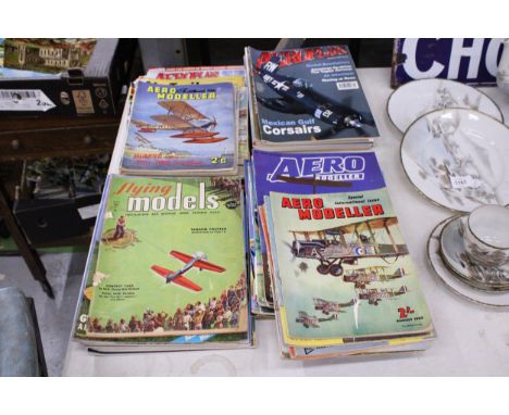 FORTY SIX VINTAGE AEROPLANE AND MODEL PLANE MAGAZINES, DATING BACK TO THE 1940'S