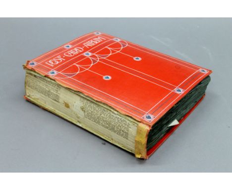 A vintage postcard album. 