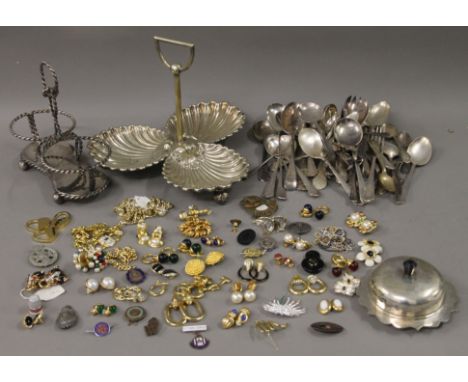 A quantity of various costume jewellery, including Christian Dior and silver plated wares.