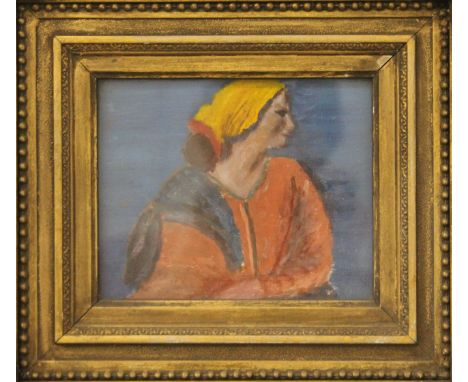 A Portrait of a Lady, oil on board, framed and glazed. 15 x 12 cm.