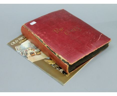 A vintage postcard album. 