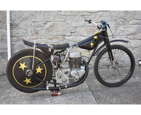 A speedway competition motorcycle, unregistered, black and yellow. This speedway bike comes direct from a private collection 