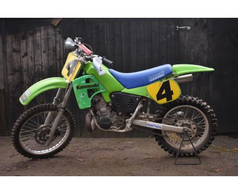 A 1985 Ex Georges Jobé works Kawasaki GP500 Moto-Crosser, frame number TB257910, engine number TBC, green. Georges Jobé was a