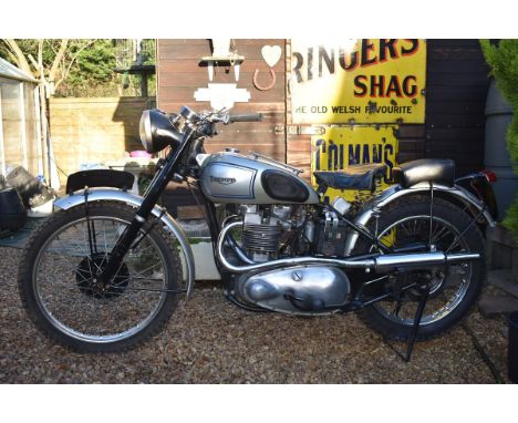 A 1958 Triumph TR5 Trophy, registration number MSK 833, frame number 27153 NA, engine number T100C 39826, silver and black. T