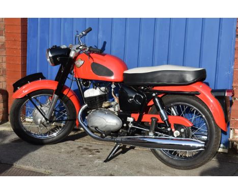 A 1964 Royal Enfield Turbo Twin Sports, registration number AYO 802B, frame number 68569, engine number 287, red. The Turbo T