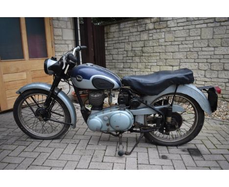 A 1955 BSA C10L project, registration number LRP 46, frame number BC10LS 3440, engine number BC10L 4249, grey/blue. This C10L