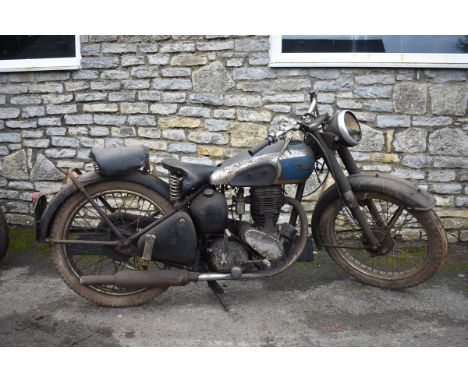 A 1949 BSA C11 project, registration number LYA 820, frame number ZC107751, engine number XC11555, chrome/blue. This C11 has 