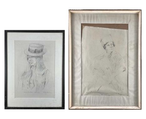 Sven BERLIN (1911-1999)Two framed pencil drawings. One a portrait of Julia and another of her mother, Alice.Both pieces are s