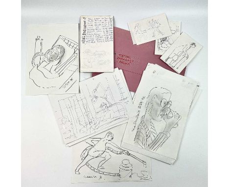 Sven BERLIN (1911-1999)Hospital Drawings & PoemA folder titled 'Hospital Drawings & Poem'. The folder contains numerous penci