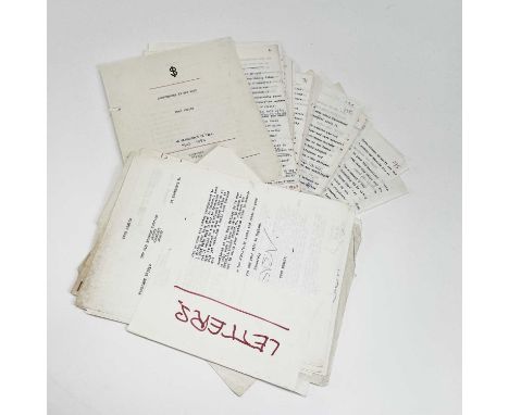 SVEN BERLIN (1911-1999)'Disturbance in the West' 'An Experience in Time 1945-1985'Unbound typed manuscript with hand written 
