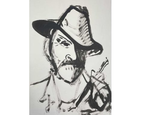 Sven BERLIN (1911-1999)Untitled (Self-portrait)Ink on paper59x41cm