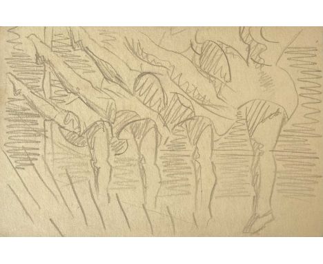 Sven BERLIN (1911-1999)Cabaret DancersPencil drawing circa 1930s10 x 15cmThis drawing is a study for a later painting exhibit