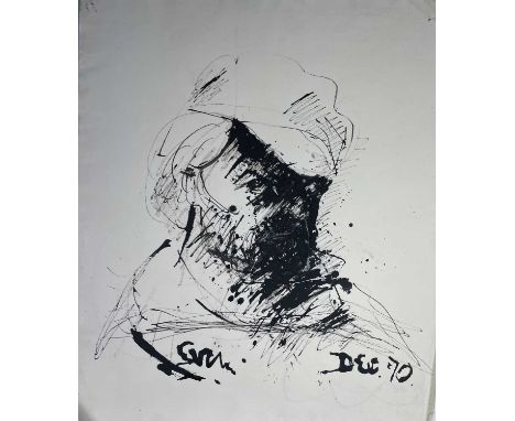 Sven BERLIN (1911-1999)Self portraitPen &amp; inkSigned &amp; inscribed 'Dec 70'58x50cm