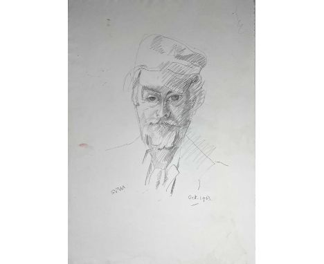 Sven BERLIN (1911-1999)Self portraitPencilSigned &amp; dated Oct 196359x41cm
