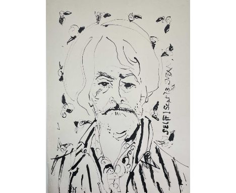 Sven BERLIN (1911-1999)Untitled (Self-portrait)Ink on paper Signed and dated Sept '7360x42cm