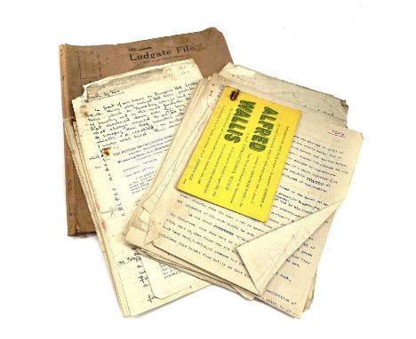 Sven BERLIN (1911-1999)Manuscript material 1950'sA folder containing loose manuscript material of autobiographical fiction, d