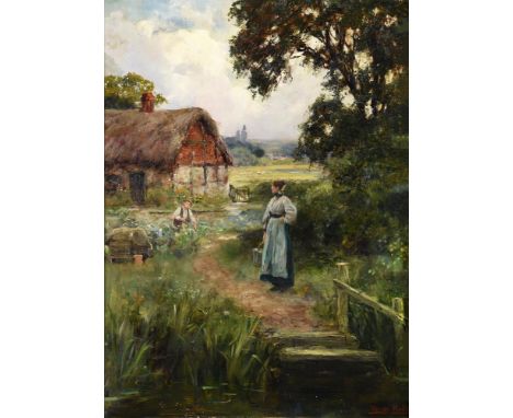 Henry John Yeend King (British 1855-1924)The cottage gardenOil on canvasSigned (lower right)61 x 46cm (24 x 18 in.)Provenance