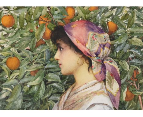 Giovanni Barbaro (English fl.1889-1910)In an Orange Grove Watercolour Signed (lower right)27.5 x 38cm (10¾ x 14¾ in.)Giovanni