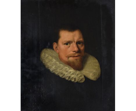 Dutch School (17th century) Portrait of gentleman with a white ruffOil on panel51.5 x 44cm (20¼ x 17¼ in.)Provenance:Sale, So
