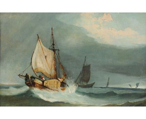 Attributed to Miles Edmund Cotman (British 1810-1858)The approaching galeOil on canvasTitled (to old label verso)24.5 x 37.5c