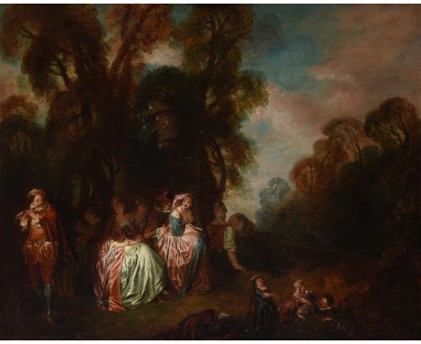 Circle of Nicolas Lancret (French 1690-1743)Le concert pastoralOil on canvas53 x 65cm (20¾ x 25½ in.)Condition Report: The ca