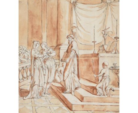 English School (early 18th century)A marriageInk and wash22 x 19.5cm (8½ x 7½ in.)Provenance: The Estate of the late David Fy