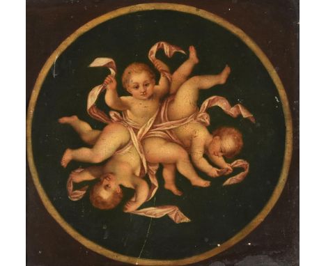 After Hendrik de Clerck (18th century) A Circle of Entwined PuttiOil on panel28 x 27cm (11 x 10½ in.)For a comparable panel o