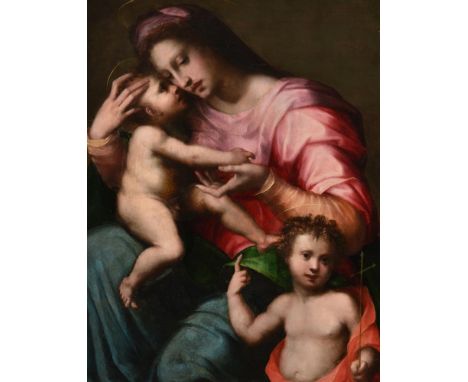 Domenico Puligo (Italian 1492-1527)Madonna and Child with the infant St John the BaptistOil on panel 95 x 70cm (37¼ x 27½ in.