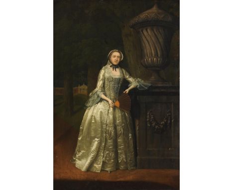 Follower of Arthur DevisPortrait of a lady beside an urnOil on canvas107 x 71cm (42 x 27¾ in.)Condition Report: The canvas ha