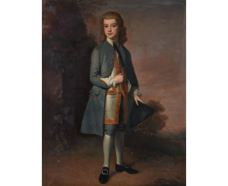 Manner of Joseph Highmore (early 20th century)Portrait of a boy holding a tricorne hatOil on canvas112 x 142.5cm (44 x 56 in.