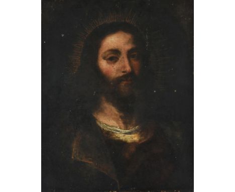 Follower of TitianSalvator MundiOil on canvas52 x 41cm (20¼ x 16 in.)UnframedCondition Report: The canvas has been relined.  
