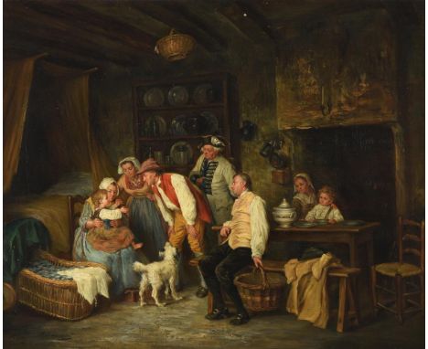 Léon Marie Constant Dansaert (Belgian 1830-1909)Centre of attentionOil on panelSigned (lower left)45 x 55cm (17½ x 21½ in.)Pr