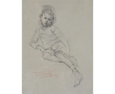 Louis B**** (French 19th century)Portrait of a seated boyPencilIndistinctly signed, dedicated and dated le 24 septembre 1899 