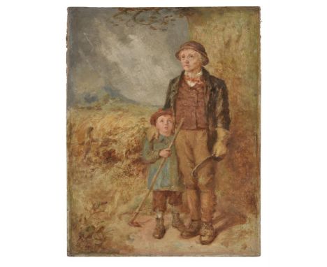 James Campbell (British 1828-1903)The summer stormOil on boardSigned (lower left)29.5 x 23cm (11½ x 9 in.)UnframedCampbell ha