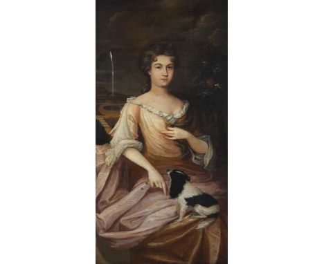 Follower of Sir Godfrey Kneller A lady with her spaniel; A lady with her whippetOil on canvas, a pair150 x 71cm (59 x 27¾ in.