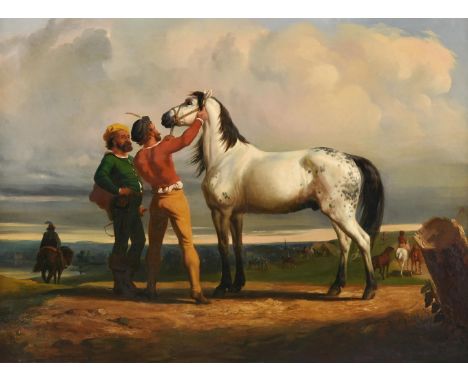 Rosa Bonheur (French 1822-1899)At the horse fairOil on canvas68 x 92cm (26¾ x 36 in.)Provenance:Private Collection, Lady Henn