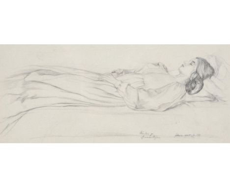 Emilie Mediz-Pelikan (Austrian 1861-1908)Study of a sleeping womanPencilDated Februar 1905 and indistinctly inscribed (lower 