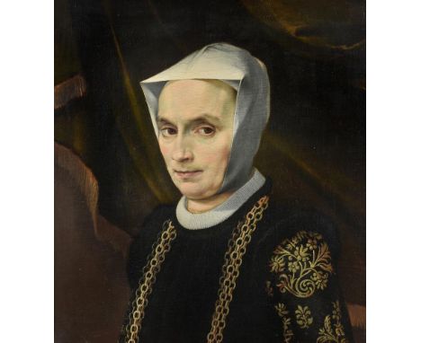 Dutch School (17th century)Portrait of a lady Oil on canvas 53 x 49.5cm (20¾ x 19¼ in.)Condition Report: The canvas has been 
