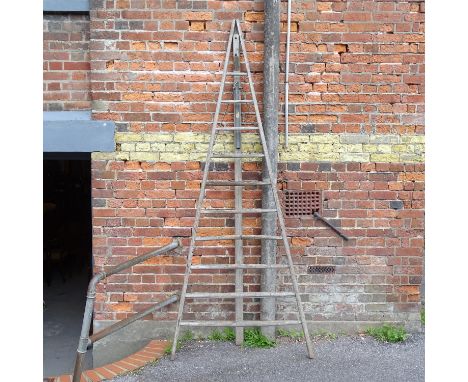 A Vintage apple picker's ladder, L260cm 