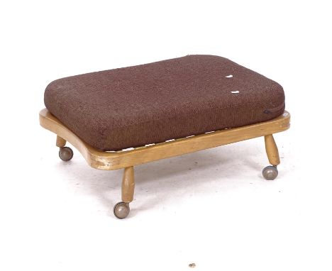 A mid-century Ercol footstool, original cushion, W70cm