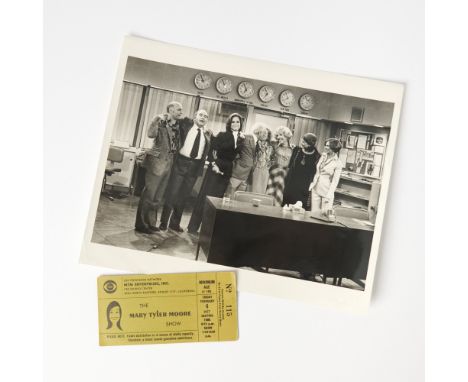 THE MARY TYLER MOORE SHOWTicket to the Final Episode of The Mary Tyler Moore Show. Printed on a greenish gold stock with the 