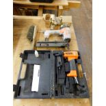 HLB 1516 Pneumatic Brad Nailer With Quantity of Nail Cartridges, Wood & Spot Nails Together with