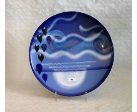 A limited edition Poole Pottery Studio dish, 'The Elements', Water, 42cm diameter, designed by Karen R Ford, numbered 34/250,