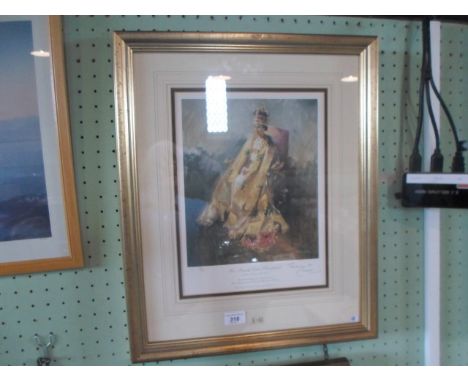 After Terence Cuneo (British 20th century), portrait, Her Majesty Queen Elizabeth II, limited edition print numbered 89/850, 