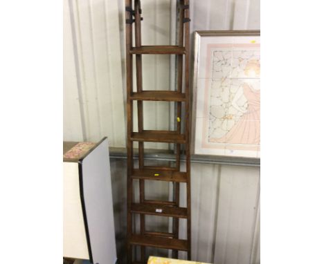 A 20th Century pine extending safety ladder