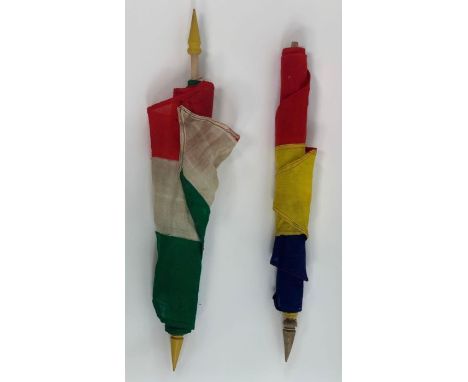 Two vintage cotton flags/pennants, including a Welsh example and one other, 133cm long