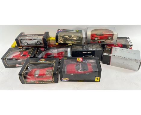 A collection of model/toy cars including Burago, Hot Wheels, CMC and various others 